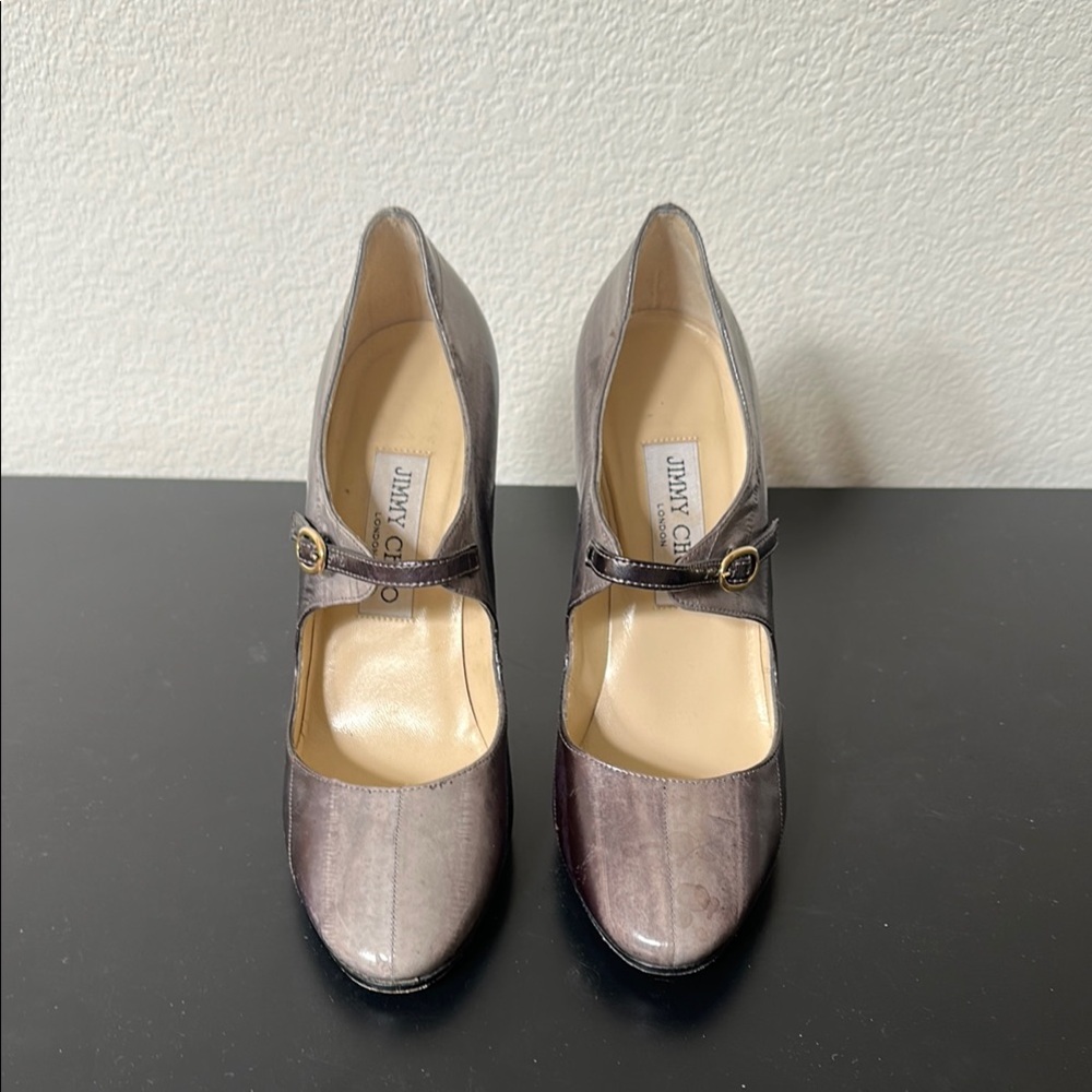 Jimmy Choo Gray Mary Jane Heels